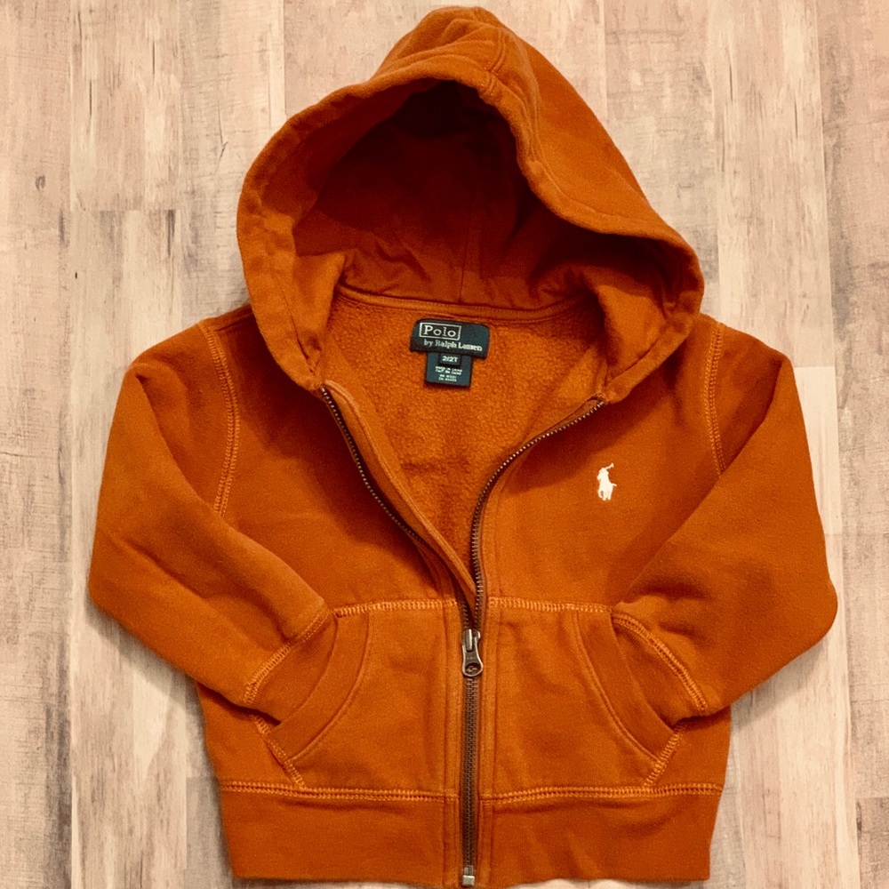Ralph Lauren Polo Burnt Orange Full Zip Hoodie
